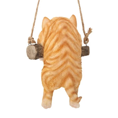 Design Toscano Orange Tabby Kitty On A Perch Hanging Cat Sculpture - Multicolored - Image 3