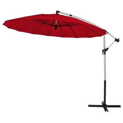 Tangkula 10 FT Patio Offset Hanging Market Umbrella Cantilever Outdoor Umbrella W/Crank & Cross Base - Image 6