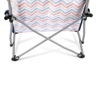 Picnic Time Tranquility Portable Beach Chair - Navy Blue/Gray - Image 3