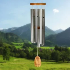 Woodstock Wind Chimes Signature Collection, Woodstock Ode To Joy Chime, 26'' Silver Wind Chime OJ