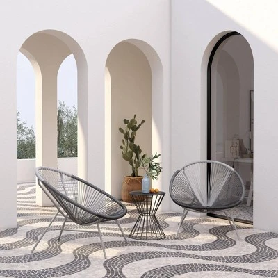 Avo 2pk Indoor/Outdoor Modern Extra Large Lounge Chair Black/White/Gray - CosmoLiving By Cosmopolitan - Image 2