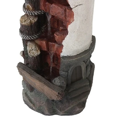 Sunnydaze Decor Sunnydaze 36"H Electric Polyresin Gull's Cove Lighthouse Outdoor Water Fountain With LED Light - Image 10