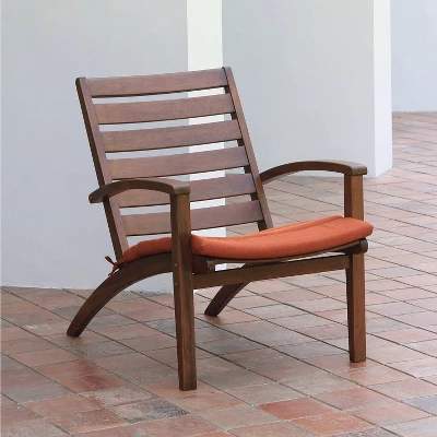 Westlake 3pc Wood Patio Chat Set With Cushion - Red Brick - Cambridge Casual - Image 2