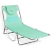 Ostrich Lightweight Portable Chaise Folding Sunbathing Poolside Beach Chair With Outdoor Adjustable Recliner Lounge Pool Chair, Teal
