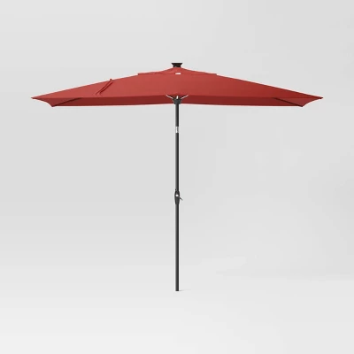 10'x6' Rectangular Solar Market Patio Umbrella - Black Pole - Threshold™ - Image 7