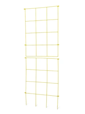 Gardener's Supply Company Zenith Tall Trellis Grid Panels - Set Of 2 For Climbing Vining Plants Flowers Vegetables - Blue - Blue