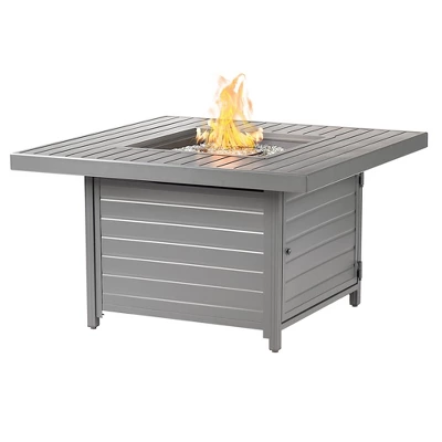 42" Square Aluminum 55000 BTUs Propane Paneled Fire Table With 2 Covers - Oakland Living - Image 12