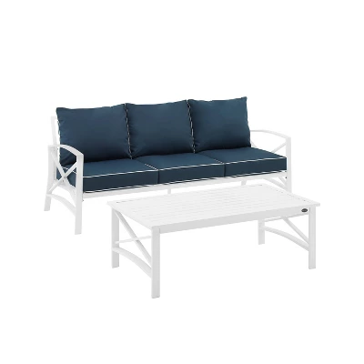 Kaplan 2pc Outdoor Sofa Set - Navy - Crosley - Image 5