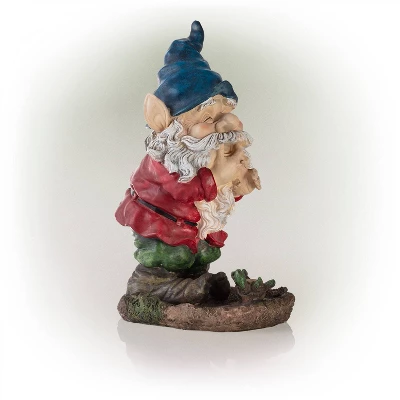 15" Polyresin Gnome Smiling Statue - Alpine Corporation - Image 2