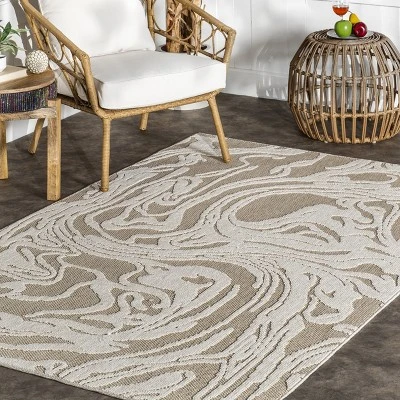 NuLOOM Leisa Abstract Swirls Indoor/Outdoor Patio Area Rug - Image 8