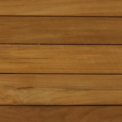 Sunnydaze Decor Sunnydaze Outdoor Solid Teak Wood With Light Stained Finish Round Patio Dining Table - Light Brown - Image 3