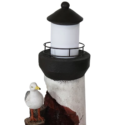 Sunnydaze Decor Sunnydaze 36"H Electric Polyresin Gull's Cove Lighthouse Outdoor Water Fountain With LED Light - Image 7