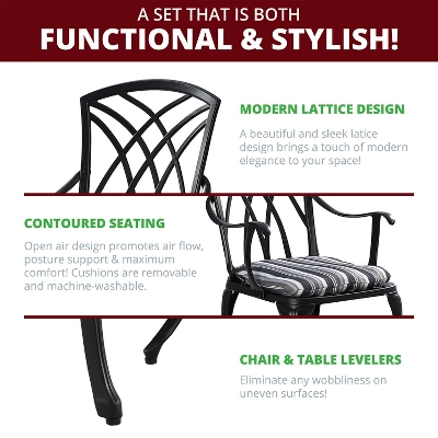 Kinger Home Ekta 3-Piece Patio Bistro Set - Image 2