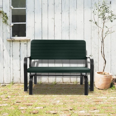 Costway Outdoor Patio Swing Porch Rocker Glider Bench Loveseat Garden Seat Steel - Image 3
