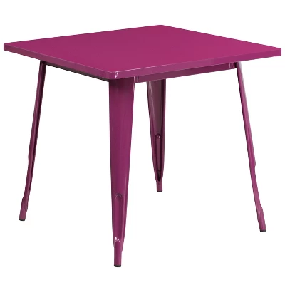 Merrick Lane Nash 31.5" Square Metal Table For Indoor And Outdoor Use - Image 18