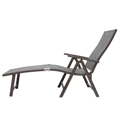 3pc Outdoor Set With Aluminum Adjustable Chaise Lounge & Table Set - Black/Gray - Crestlive Products - Image 4