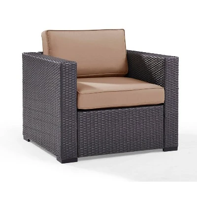 Biscayne Outdoor Wicker Armchair - Mocha - Crosley - Image 6