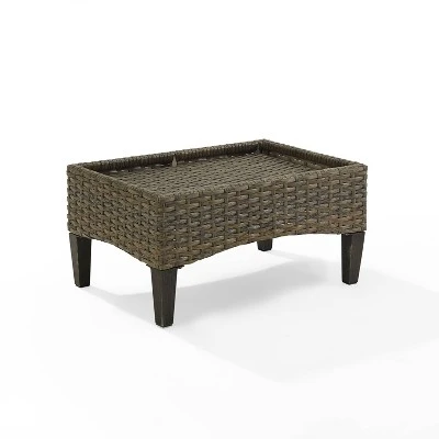 Rockport Outdoor Ottoman - Oatmeal/Light Brown - Crosley - Image 6
