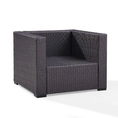 Biscayne Outdoor Wicker Armchair - Mocha - Crosley - Image 9