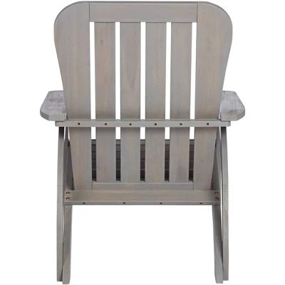 Teal Island Designs Dylan Gray Wash Wood Porch Or Patio Adirondack Chairs Set Of 2 - Image 5