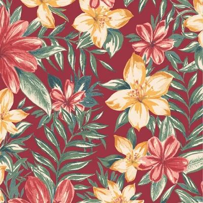 2pk Square Clarissa Tropical Outdoor Throw Pillows Ruby - Arden Selections - Image 5