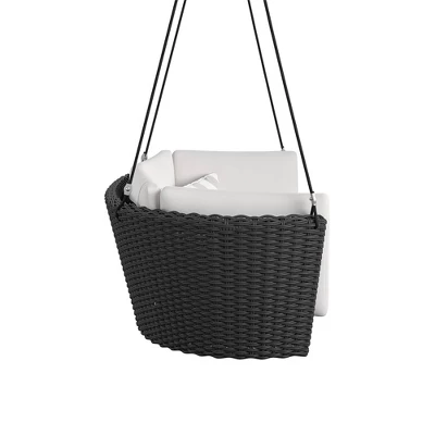 Sally Loveseat Swing With Cushion - Gray/Black - Novogratz - Image 6