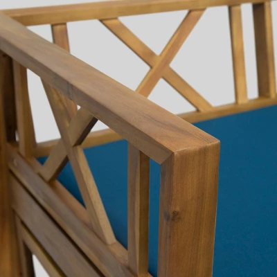 Long Beach Acacia Wood Extendable Patio Daybed Sofa Teak - Christopher Knight Home - Image 3