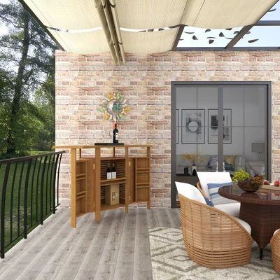 Patio Bar Table Teak - Olivia & May - Image 12