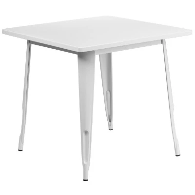 Merrick Lane Nash 31.5" Square Metal Table For Indoor And Outdoor Use - Image 8