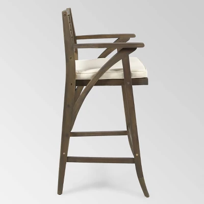 Hermosa 4pk Acacia Wood Patio Barstools - Christopher Knight Home - Image 3