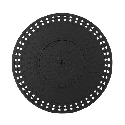 Amaya 5pc Outdoor 4 Wicker Swivel Chair & Fire Pit Set - Dark Brown/Beige/Matte Black - Christopher Knight Home - Image 10