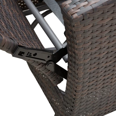 Outsunny Patio PE Rattan Wicker Recliner Chair With 360° Swivel, Soft Cushion, Lounge Chair For Patio, Garden, Backyard - Image 7