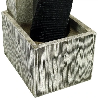 Sunnydaze Decor Sunnydaze 35"H Electric Polyresin Modern Artistry Column Outdoor Water Fountain With LED Lights - Image 4