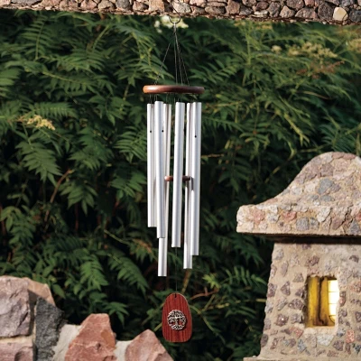Woodstock Wind Chimes Signature Collection, Woodstock Tree Of Life Chime, 37'', Silver Wind Chimes For Outdoor, Patio, Home Or Garden Decor TOLB - Image 2