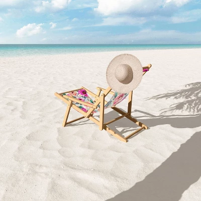 Marta Barragan Camarasa Abstract Geometrical Flowers Sling Chair - Deny Designs - Image 2