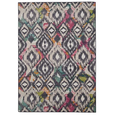 Govan Washable Outdoor Rug Ivory/Charcoal - Linon - Image 10