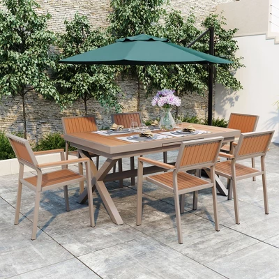 Whisen Experience Outdoor Dining Freedom With A Flexible Set Including Six Chairs And A Table For Personalized Arrangements - Image 16