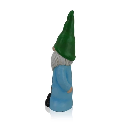 24" Magnesium Oxide "Happiness Is Gnome Made" Indoor/Outdoor Garden Gnome Statue Green/Blue - Alpine Corporation - Image 3