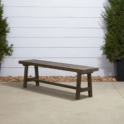Renaissance Outdoor Patio Dining Picnic Bench - Gray - Vifah - Image 2