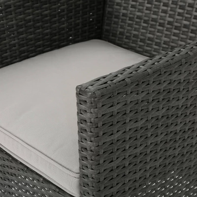 Cypress 4pk Wicker Dining Chairs - Gray/Light Gray - Christopher Knight Home - Image 3