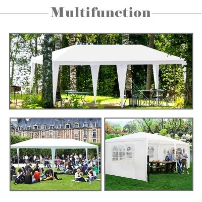 Costway 10'x20' Canopy Tent Heavy Duty Wedding Party Tent 4 Sidewalls W/Carry Bag - Image 4