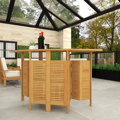 Patio Bar Table Teak - Olivia & May - Image 7