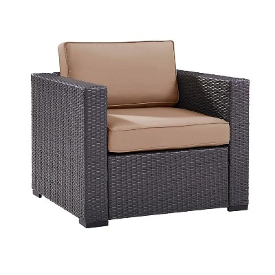 Biscayne Outdoor Wicker Armchair - Mocha - Crosley - Image 3