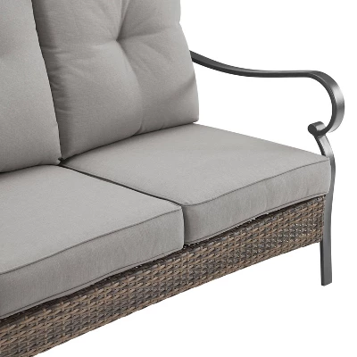 Dahlia Outdoor Steel Sofa Taupe/Matte Black - Crosley - Image 9