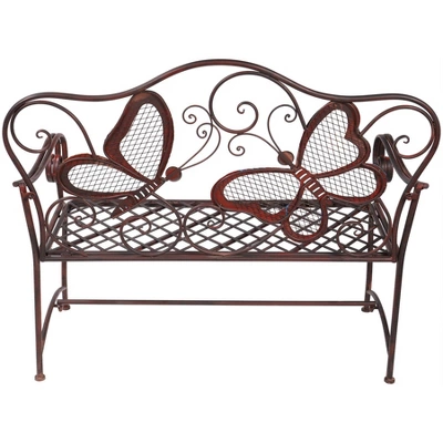 Butterfly Metal Bench Brown - Alpine Corporation - Image 4
