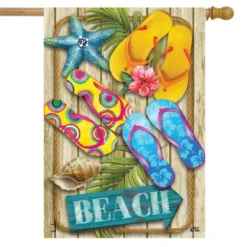 Flip Flops Beach Summer House Flag Nautical 28" X 40" Briarwood Lane