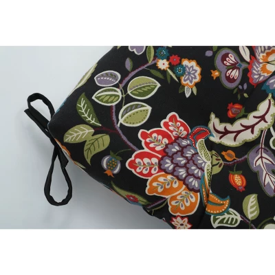 Outdoor/Indoor Blown Bench Cushion Telfair Midnight Black - Pillow Perfect - Image 2