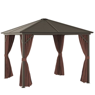 Outsunny 10x10 Hardtop Gazebo With Aluminum Frame, Permanent Metal - Image 6
