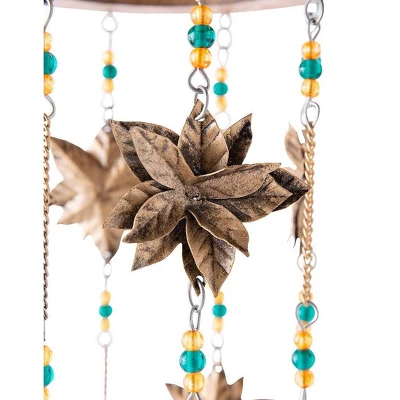 Wind & Weather Beaded Antiqued Bronze-Colored Poinsettia Blossom Wind Chime - Image 3