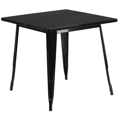 Merrick Lane Nash 31.5" Square Metal Table For Indoor And Outdoor Use - Image 9